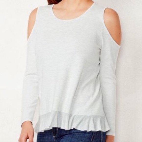 LC LAUREN CONRAD Cold Shoulder Top - Picture 1 of 6